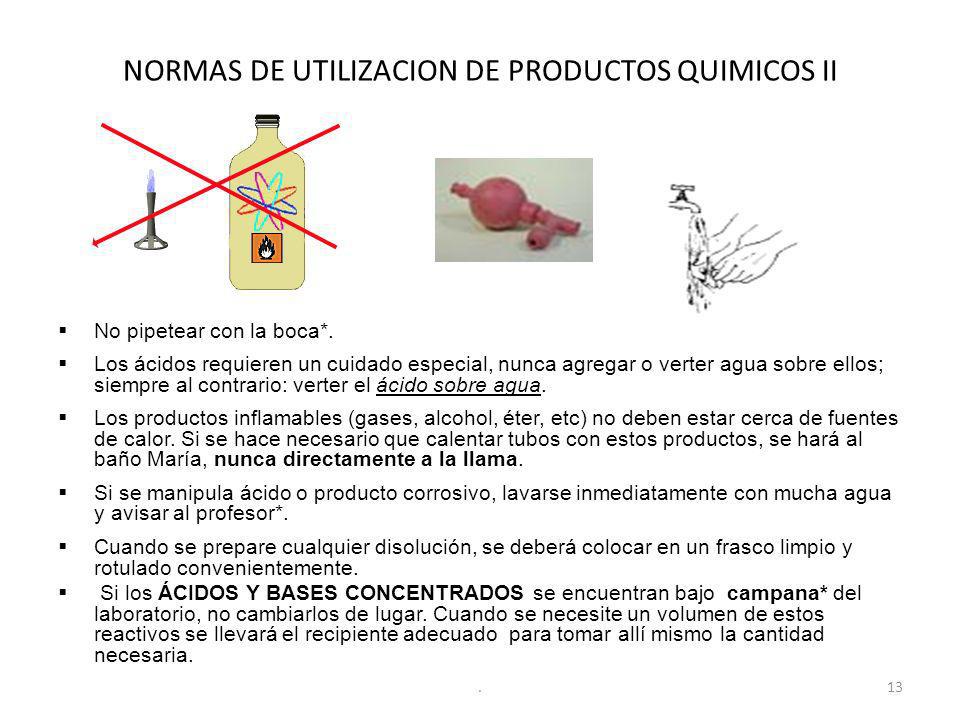 NORMAS DE UTILIZACION DE PRODUCTOS QUIMICOS II