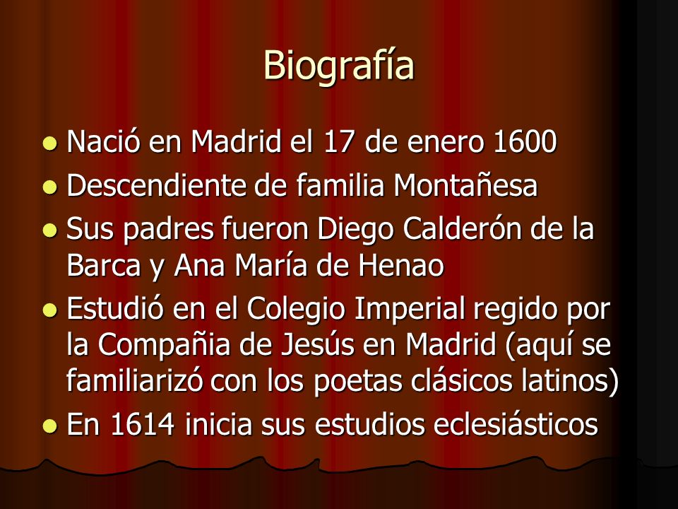 Biografía Nació en Madrid el 17 de enero 1600