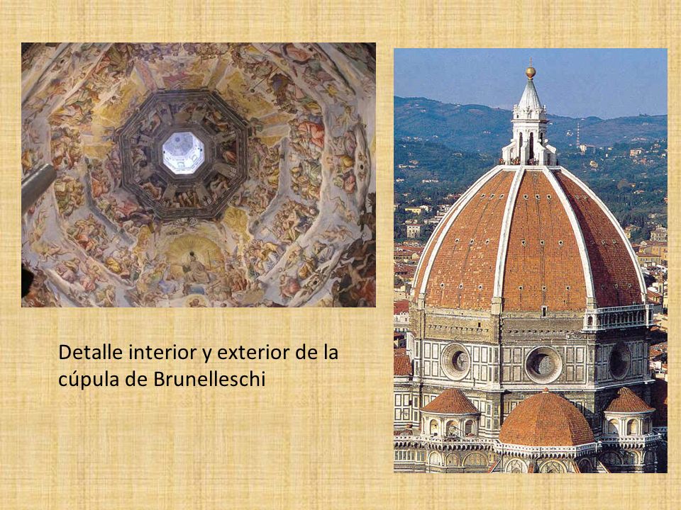 Detalle interior y exterior de la cúpula de Brunelleschi