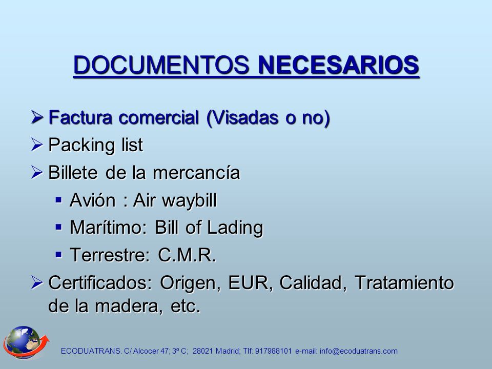 DOCUMENTOS NECESARIOS