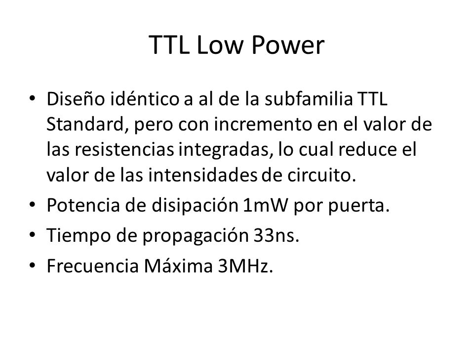 TTL Low Power