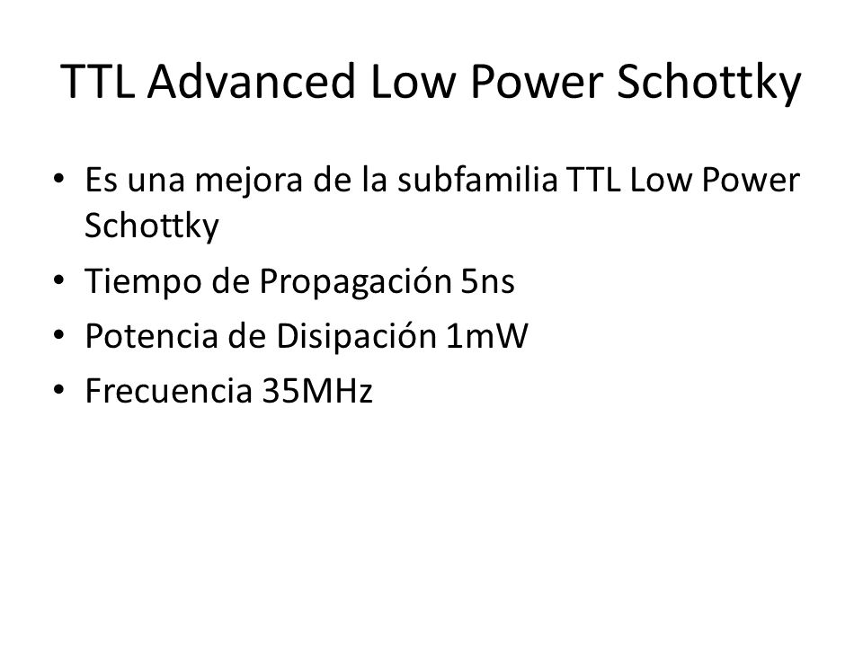 TTL Advanced Low Power Schottky