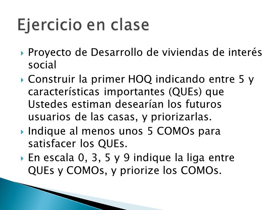 Ejercicio en clase Proyecto de Desarrollo de viviendas de interés social.