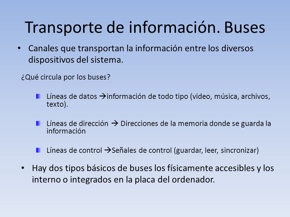Transporte de información. Buses