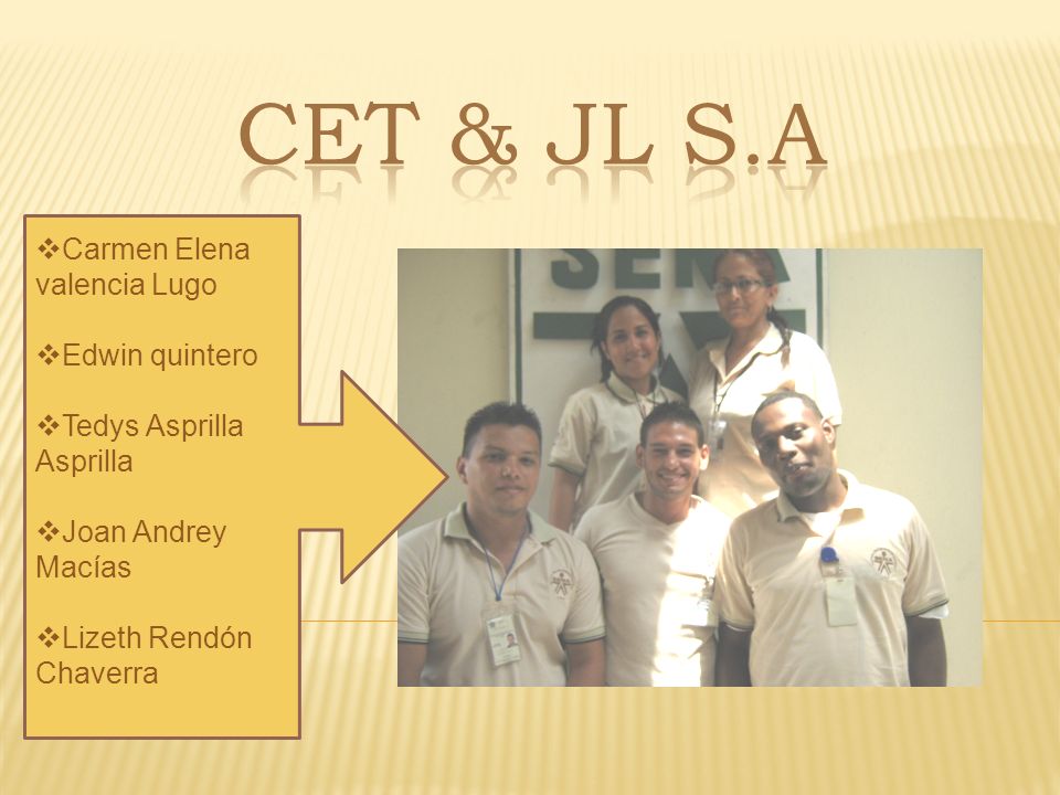 Cet & jl s.a Carmen Elena valencia Lugo Edwin quintero