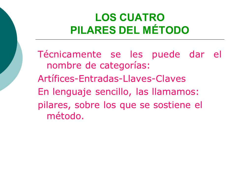 LOS CUATRO PILARES DEL MÉTODO