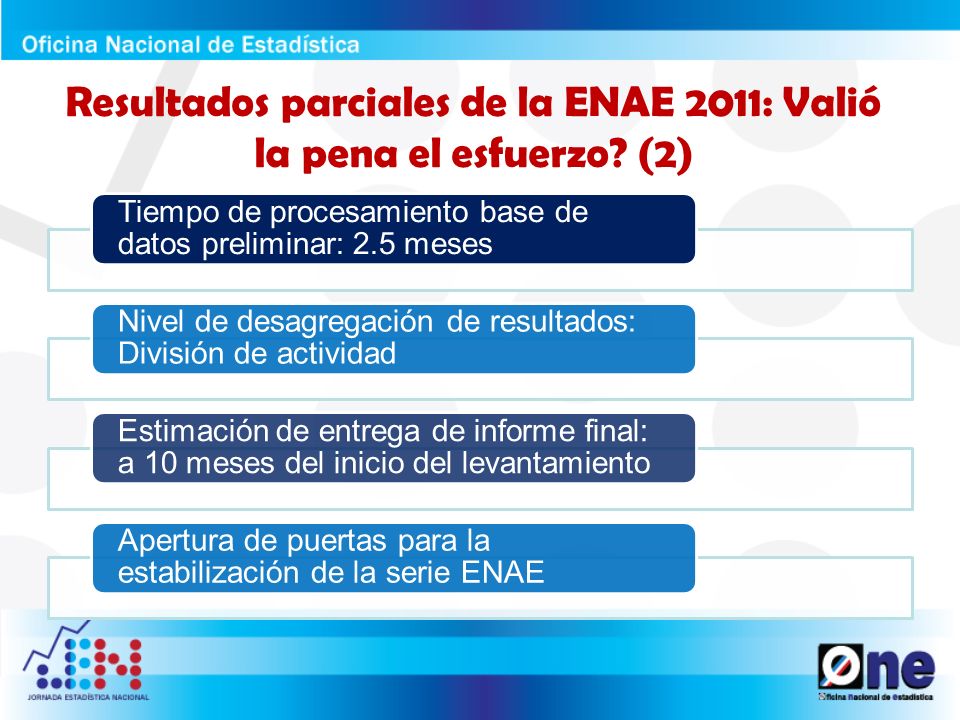 Resultados parciales de la ENAE 2011: Valió la pena el esfuerzo (2)