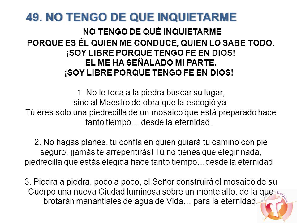 ¡SOY LIBRE PORQUE TENGO FE EN DIOS! EL ME HA SEÑALADO MI PARTE.
