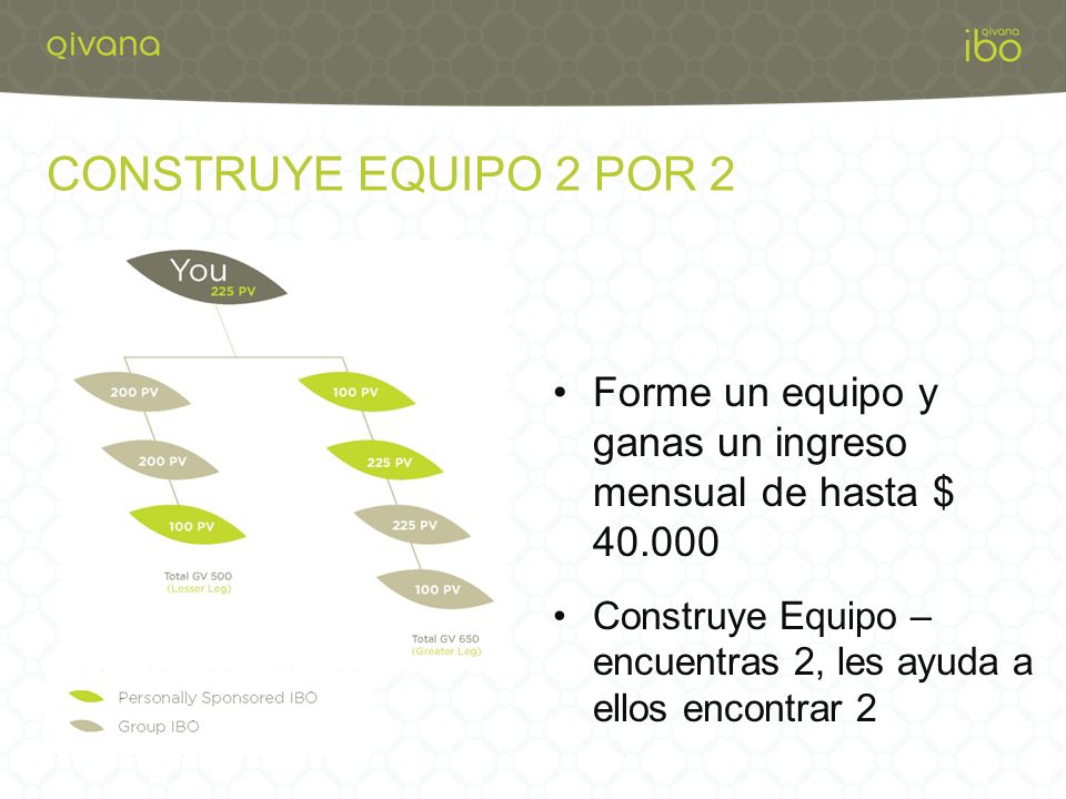 CONSTRUYE EQUIPO 2 POR 2 Forme un equipo y ganas un ingreso mensual de hasta $