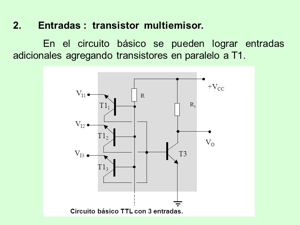 2. Entradas : transistor multiemisor.