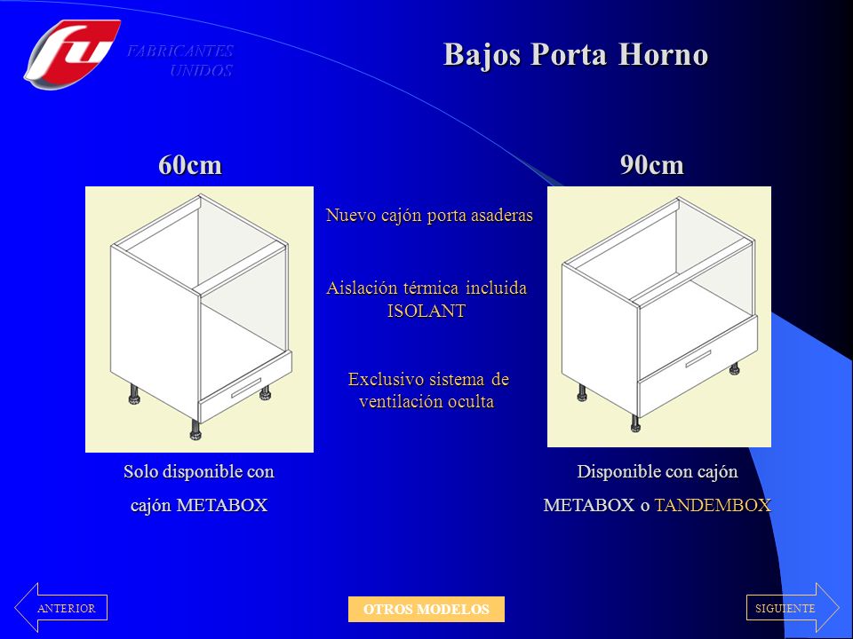 Bajos Porta Horno 60cm 90cm Nuevo cajón porta asaderas