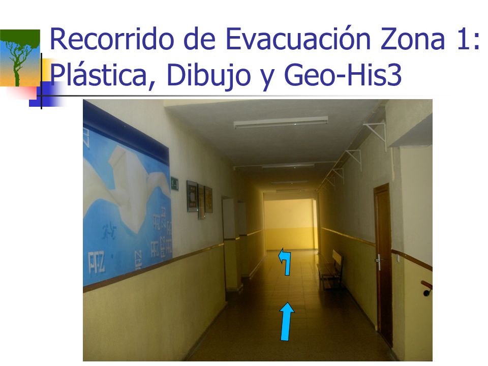 Recorrido de Evacuación Zona 1: Plástica, Dibujo y Geo-His3