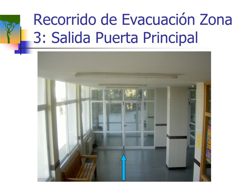 Recorrido de Evacuación Zona 3: Salida Puerta Principal