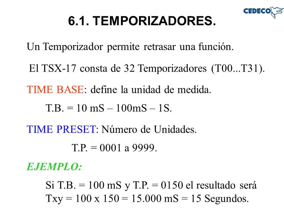 6.1. TEMPORIZADORES. Un Temporizador permite retrasar una función.