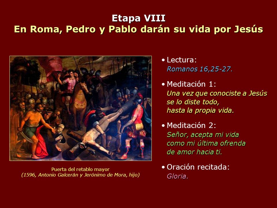 Etapa VIII En Roma, Pedro y Pablo darán su vida por Jesús