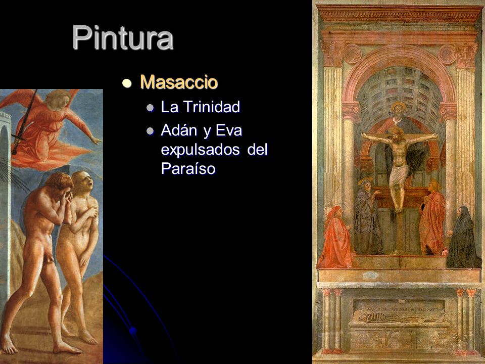Pintura Masaccio La Trinidad Adán y Eva expulsados del Paraíso