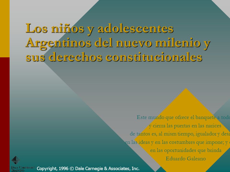 Los niños y adolescentes Argentinos del nuevo milenio y sus derechos constitucionales