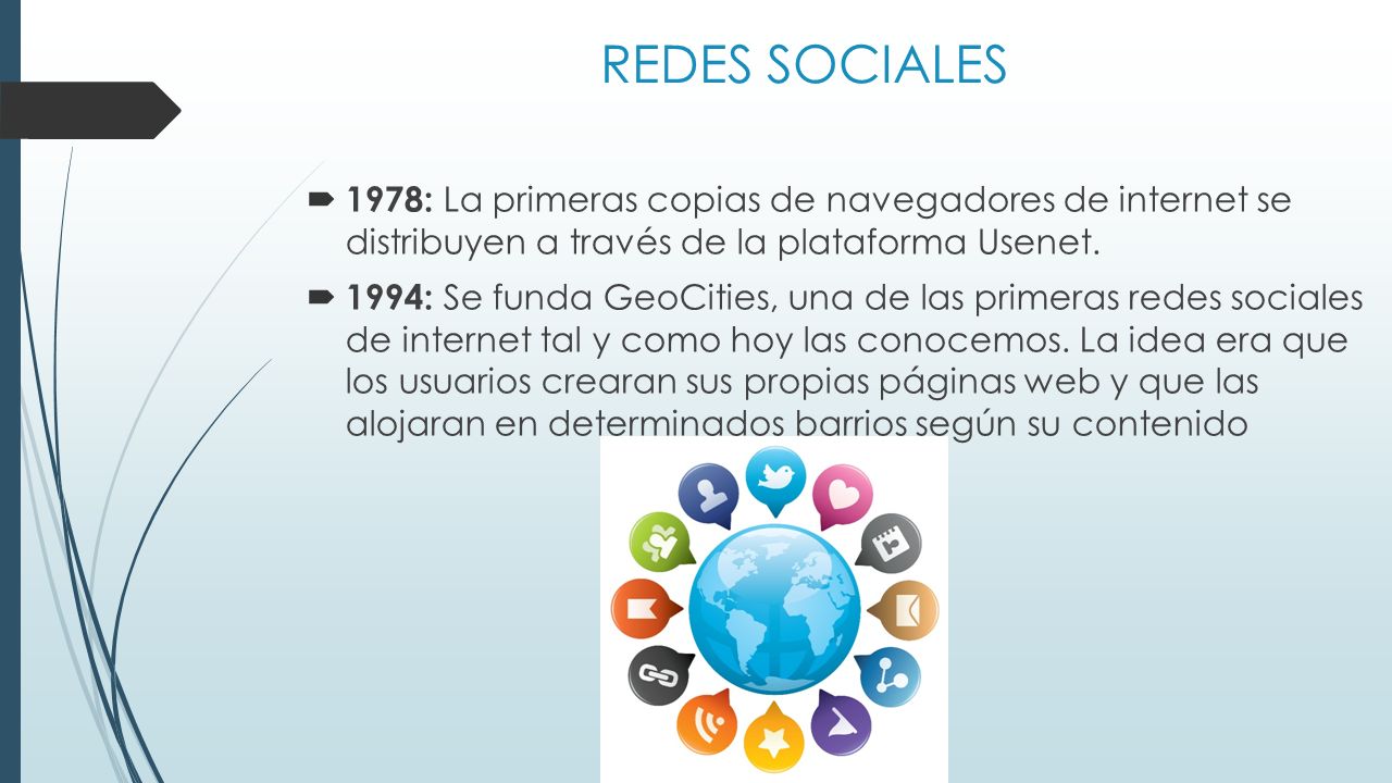 REDES SOCIALES 1978: La primeras copias de navegadores de internet se distribuyen a través de la plataforma Usenet.