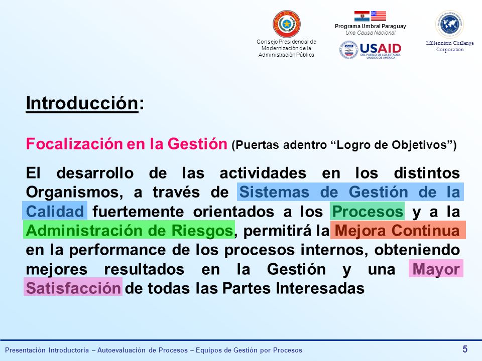 Introducción: Focalización en la Gestión (Puertas adentro Logro de Objetivos )