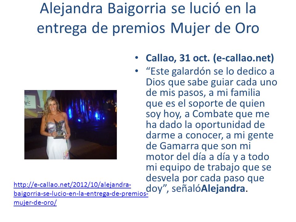 Alejandra Baigorria se lució en la entrega de premios Mujer de Oro