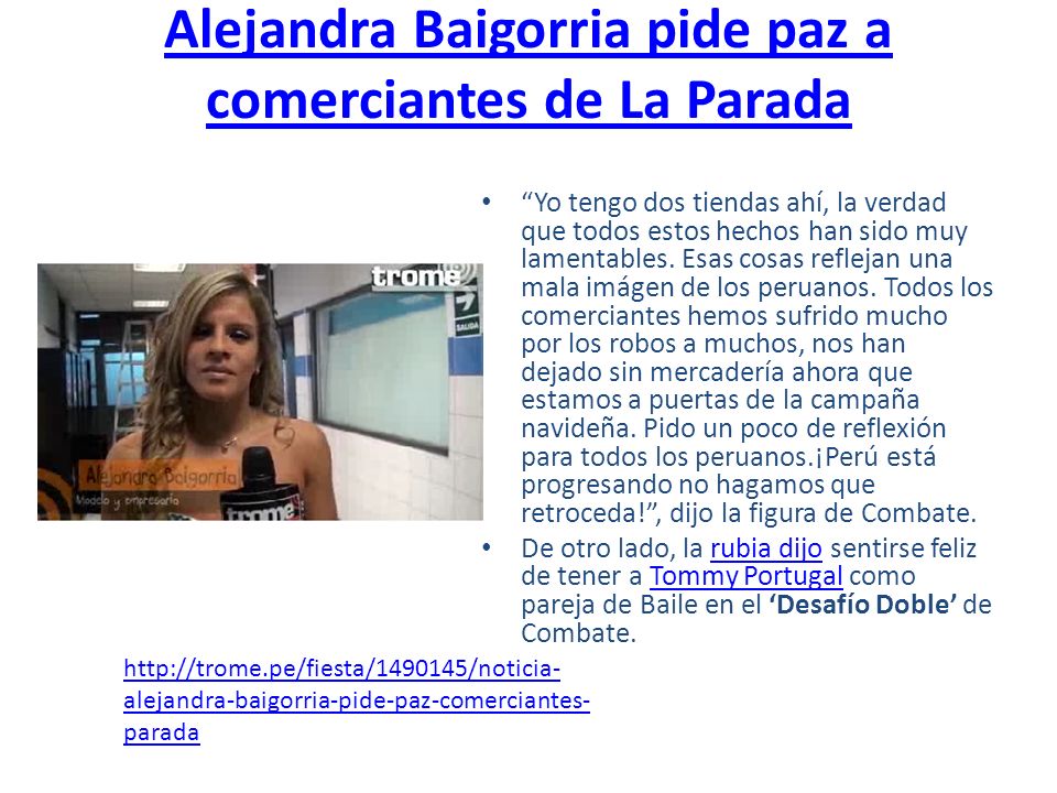 Alejandra Baigorria pide paz a comerciantes de La Parada