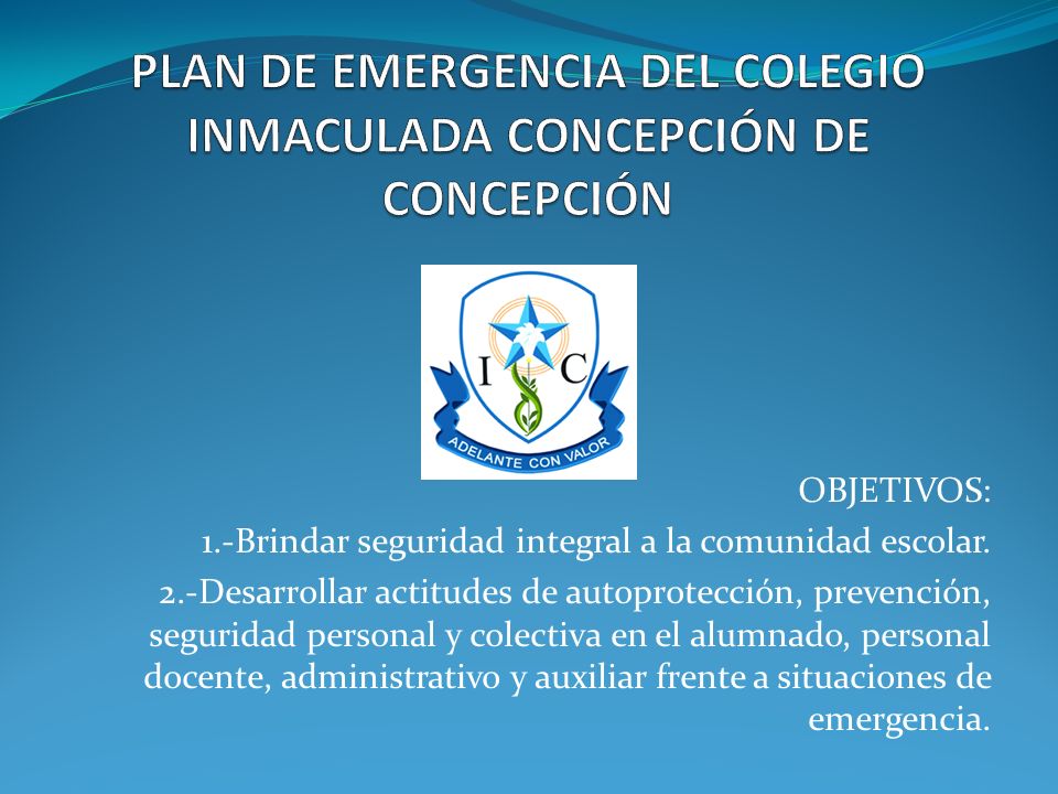 PLAN DE EMERGENCIA DEL COLEGIO INMACULADA CONCEPCIÓN DE CONCEPCIÓN