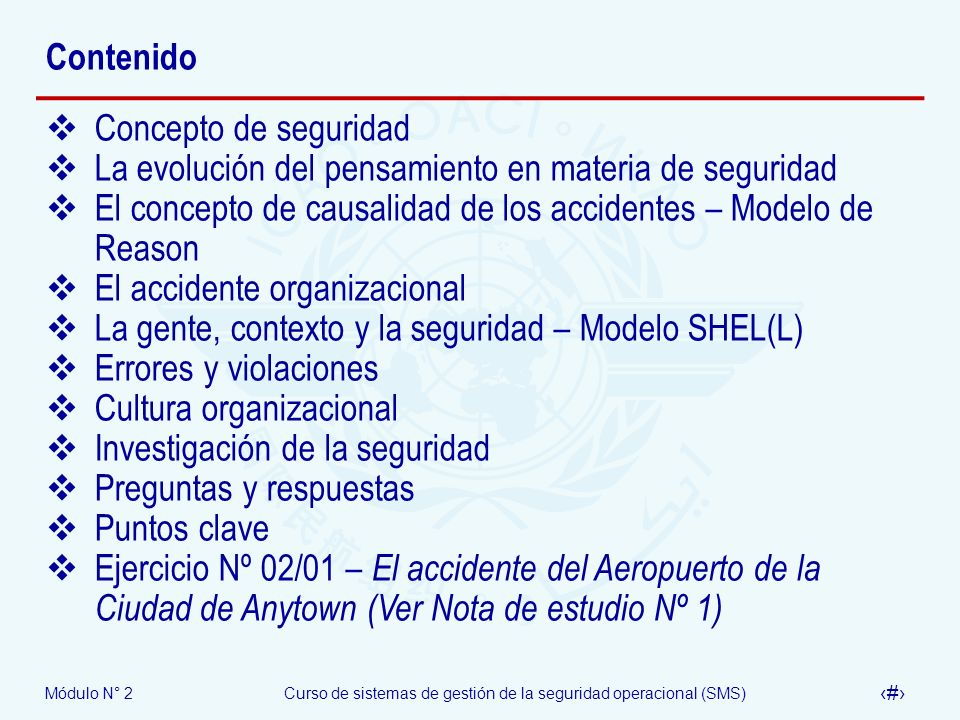 Contenido Concepto de seguridad. La evolución del pensamiento en materia de seguridad.