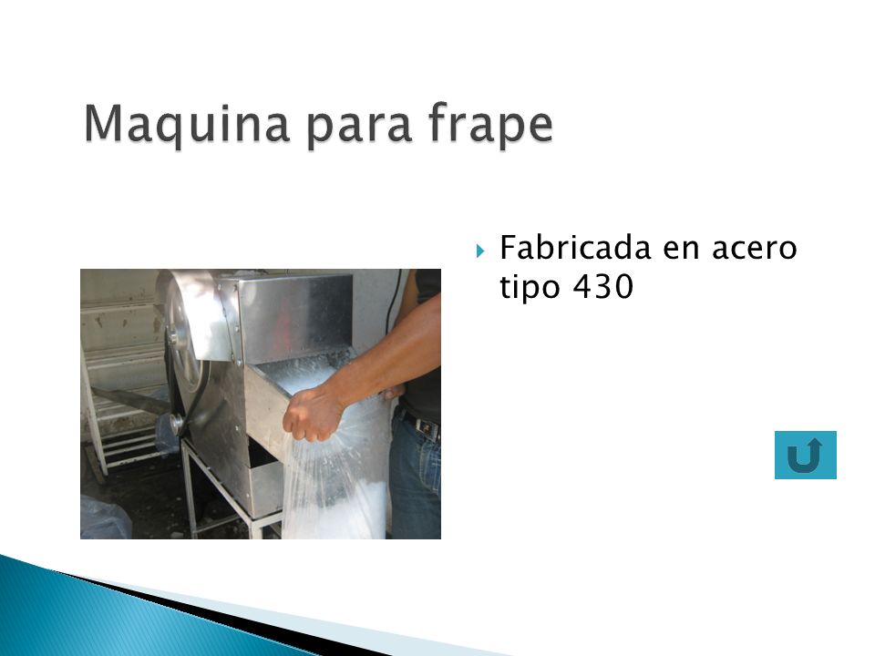 Maquina para frape Fabricada en acero tipo 430