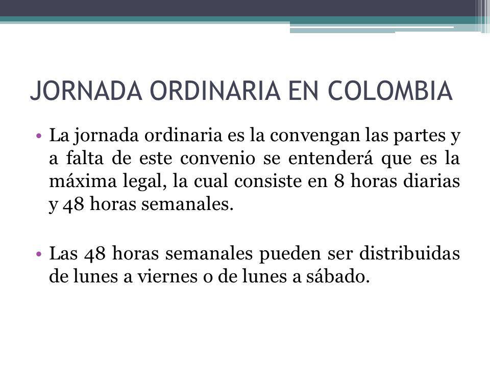 JORNADA ORDINARIA EN COLOMBIA