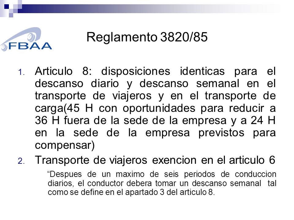 Reglamento 3820/85