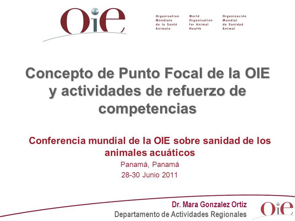Conferencia mundial de la OIE sobre sanidad de los animales acuáticos