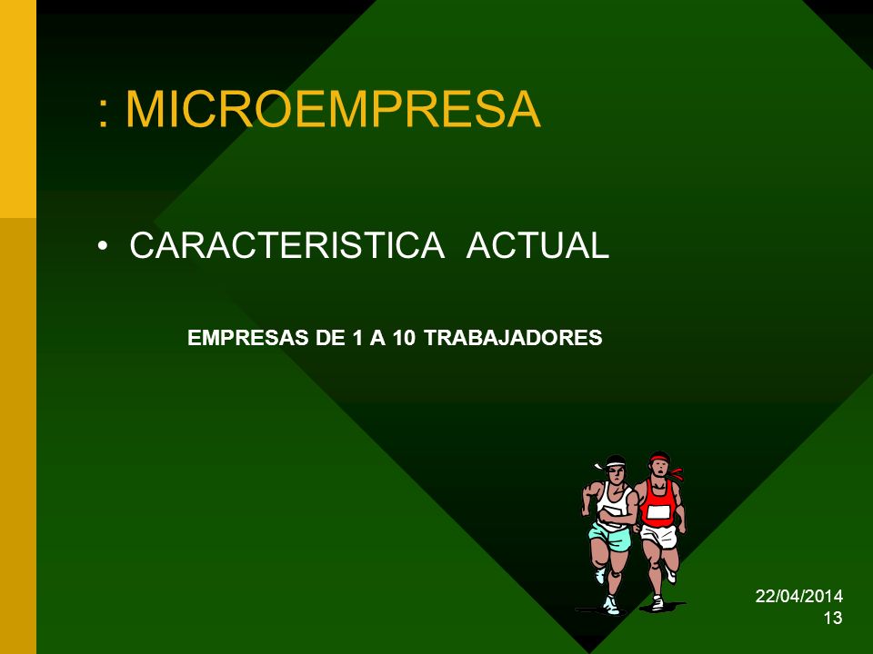 : MICROEMPRESA CARACTERISTICA ACTUAL EMPRESAS DE 1 A 10 TRABAJADORES