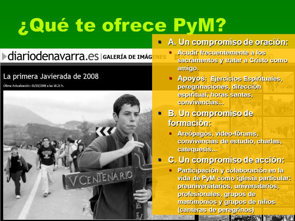 ¿Qué te ofrece PyM A. Un compromiso de oración: