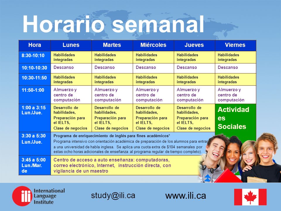 Horario semanal Actividades Sociales Hora Lunes Martes Miércoles