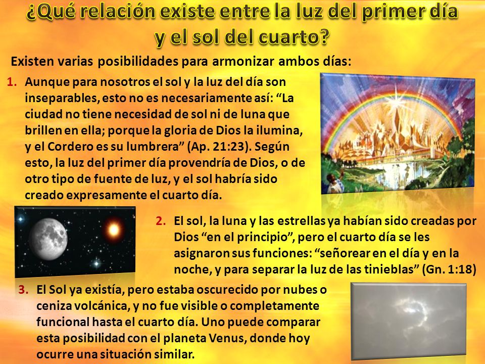 ¿Qué relación existe entre la luz del primer día y el sol del cuarto