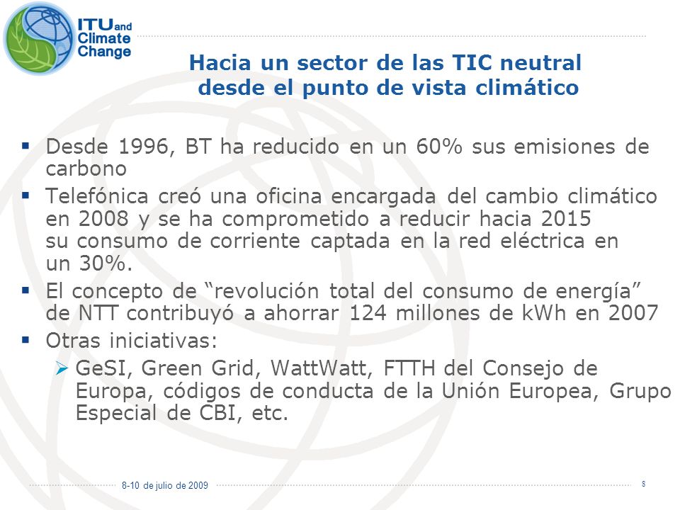 Hacia un sector de las TIC neutral desde el punto de vista climático