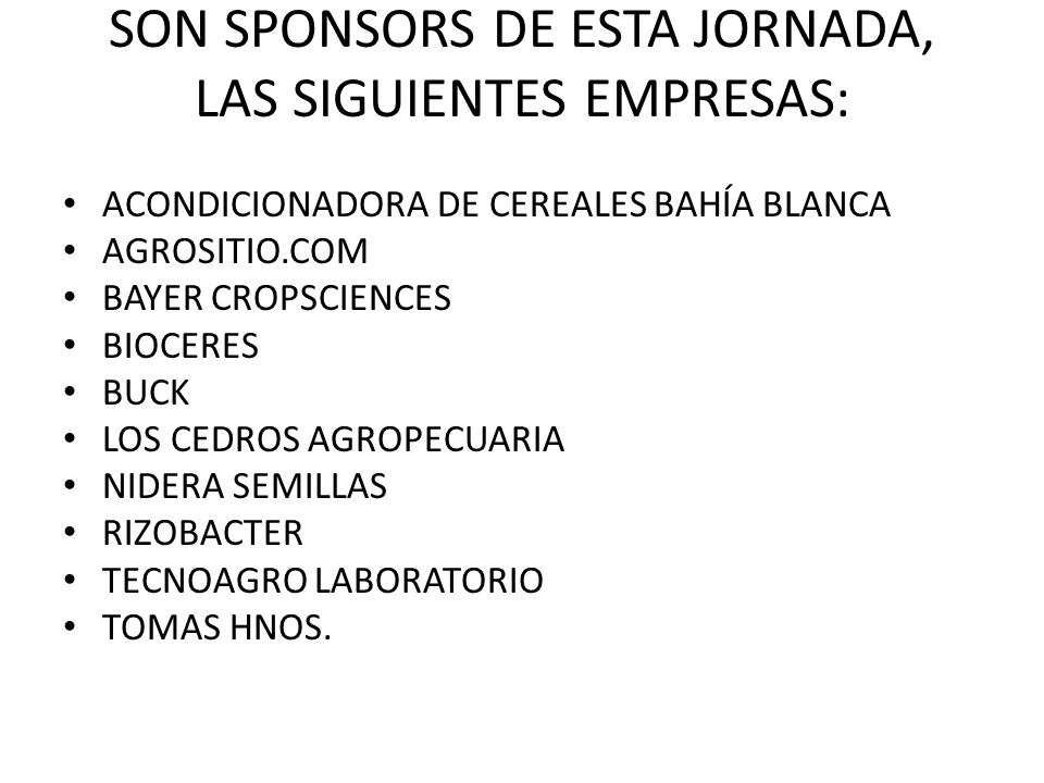 SON SPONSORS DE ESTA JORNADA, LAS SIGUIENTES EMPRESAS: