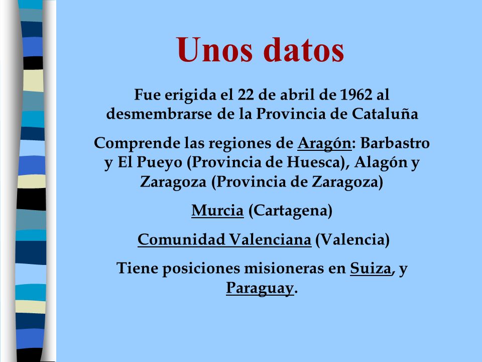 Unos datos Fue erigida el 22 de abril de 1962 al desmembrarse de la Provincia de Cataluña.