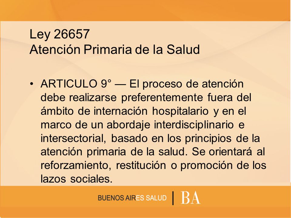 Ley Atención Primaria de la Salud