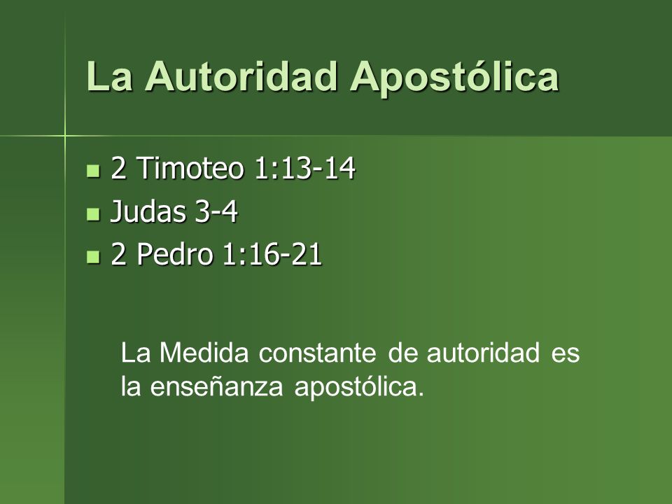La Autoridad Apostólica