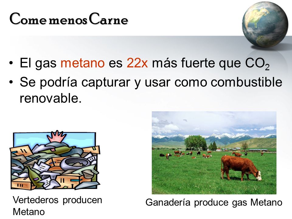 Come menos Carne El gas metano es 22x más fuerte que CO2