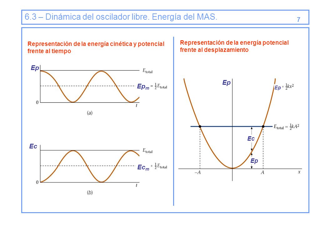 6.3 – Dinámica del oscilador libre. Energía del MAS.