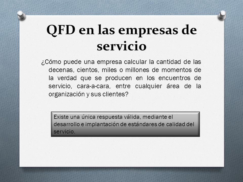 QFD en las empresas de servicio