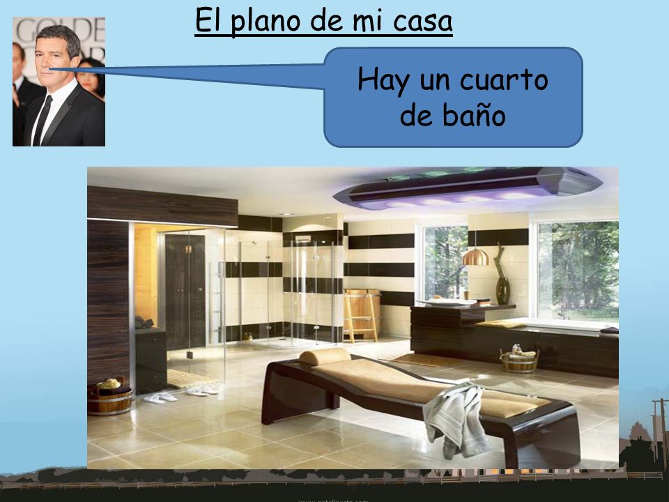 El plano de mi casa Hay un cuarto de baño