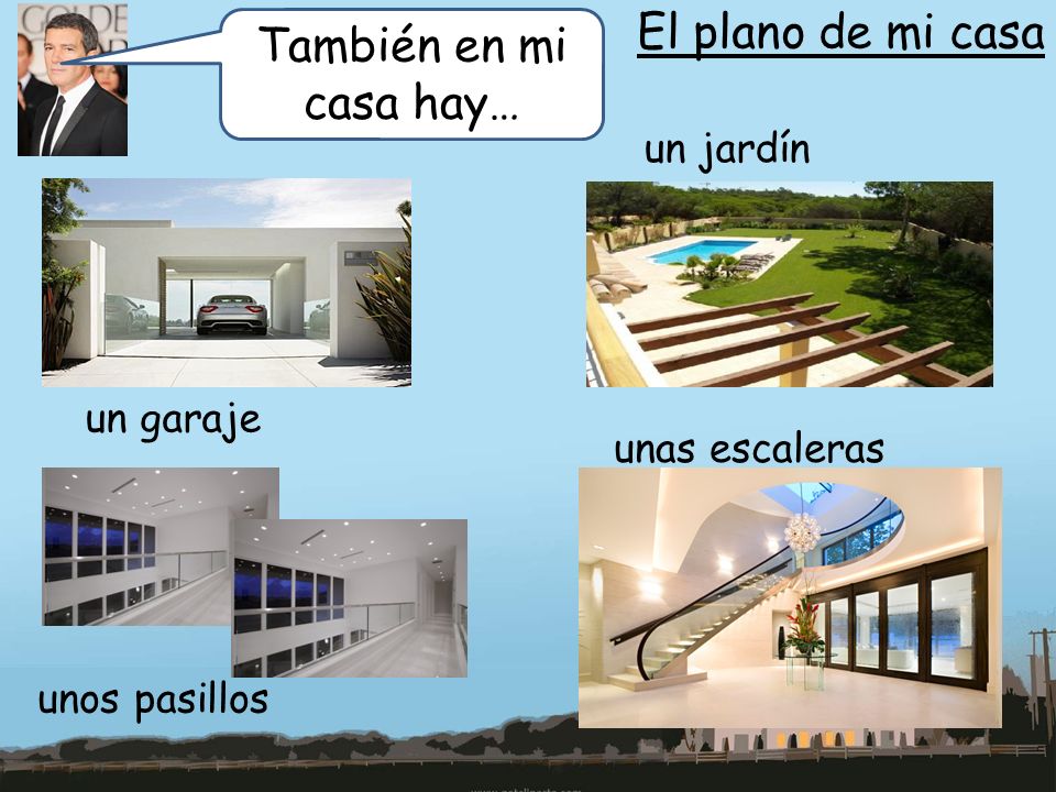 El plano de mi casa También en mi casa hay… un jardín un garaje