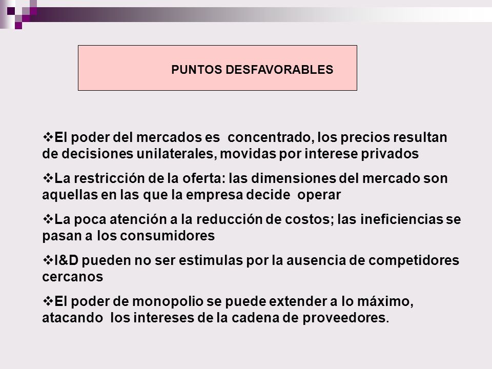 I&D pueden no ser estimulas por la ausencia de competidores cercanos