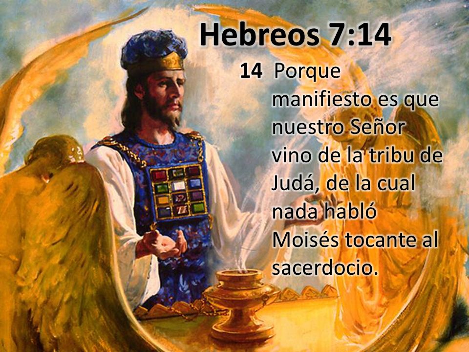Hebreos 7:14 14 Porque manifiesto es que nuestro Señor vino de la tribu de Judá, de la cual nada habló Moisés tocante al sacerdocio.
