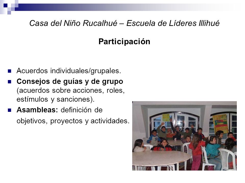 Casa del Niño Rucalhué – Escuela de Líderes Illihué Participación