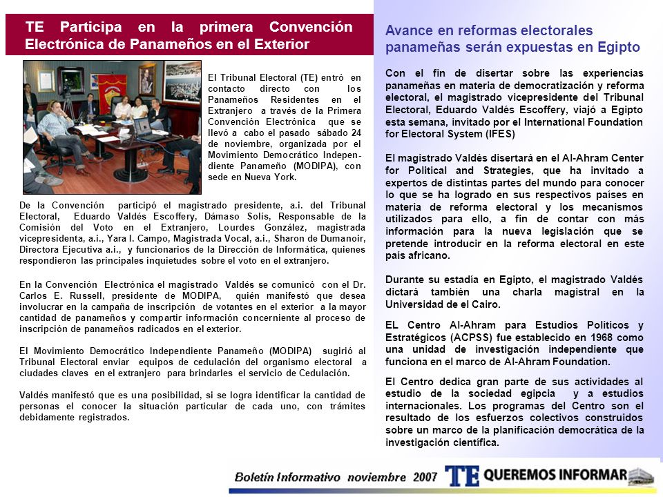TE Participa en la primera Convención Electrónica de Panameños en el Exterior