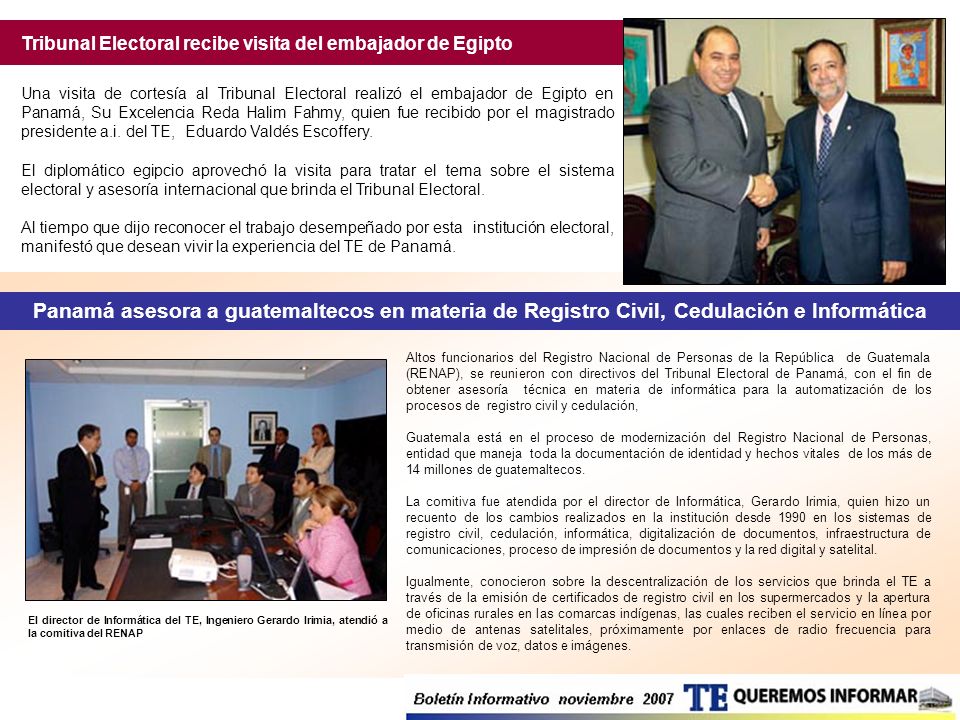Tribunal Electoral recibe visita del embajador de Egipto